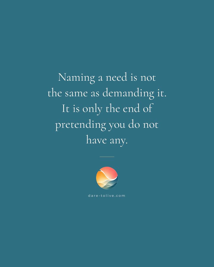 Naming a need is not the same as demanding it.