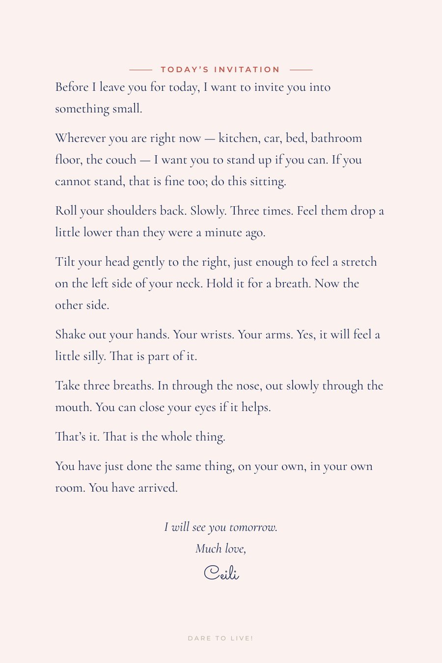 A page from inside the reset